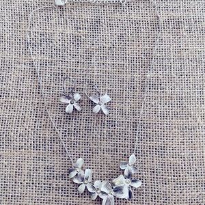 Sterling silver Silpada flower necklace and earrings